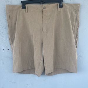 Adidas Tan Flat Front Shorts Lightweight Casual